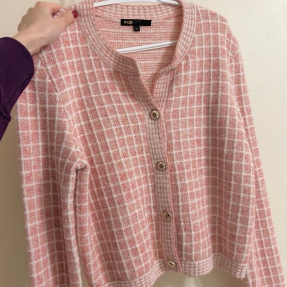 Pink Checkered Women's Sweater